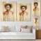 Designart - Portrait of African American Woman XIII - Modern Print on Natural Pine Wood